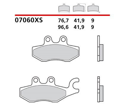 Sintered rear brake pads for scooters - MQ-07060-XS-P Brembo