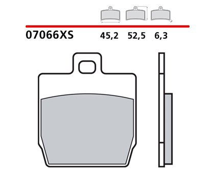 Sintered rear brake pads for scooters - MQ-07066-XS-P Brembo