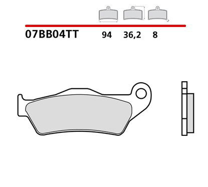 Organic rear brake pads off-road - MQ-07BB04-TT-P Brembo
