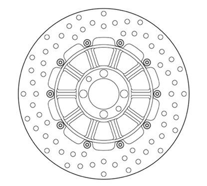 Fixed rear brake disc Brembo - MQ-68B407D3-P