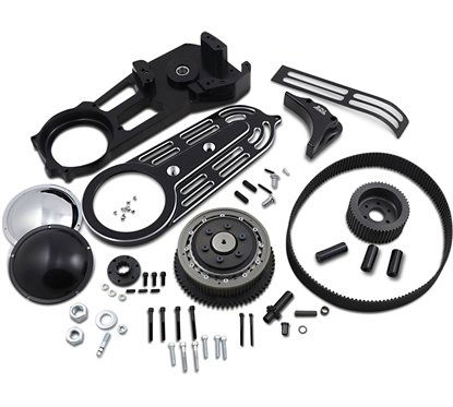 Kit trasmissione a cinghia in alluminio con cover intercambiabili nero Belt Drives - PP-11200320