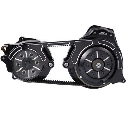 Kit trasmissione a cinghia aperta con piastra motore monopezzo nera Belt Drives - PP-11200355