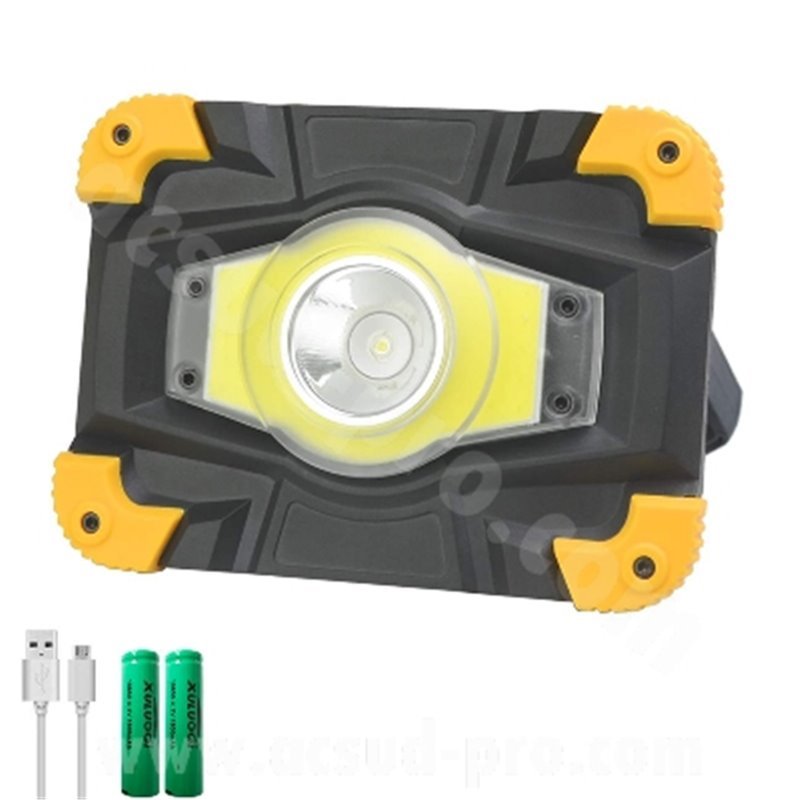 Acsud proiettore avvolgibile professionale luce regolabile a led + powerbank - 540017A