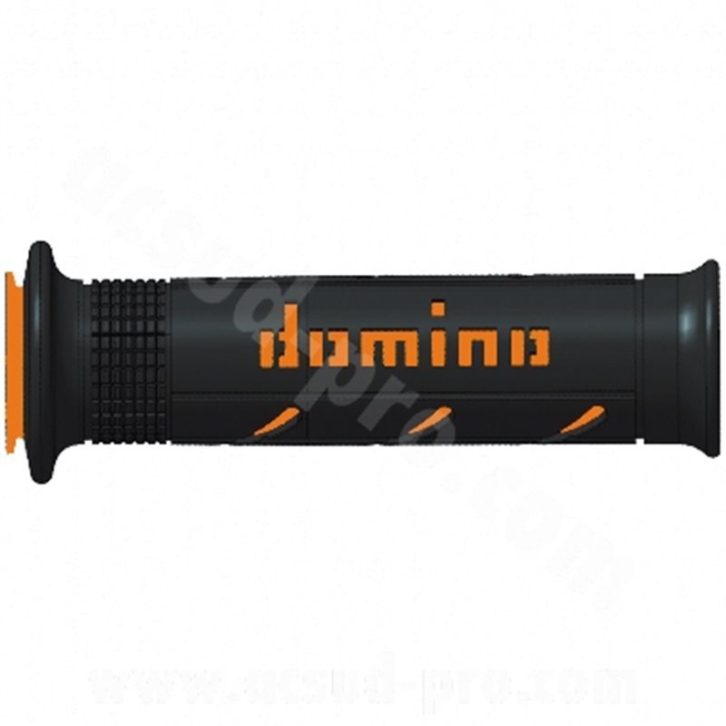 DOMINO coppia manopole road bi-composite nero / arancione a250 120mm/ 125mm 331286O