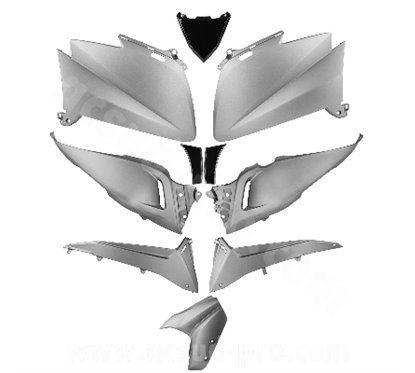 TNT kit carene 10 pezzi carena yamaha t max tmax 530 2012- 14 grigio antracite opaco tipo...