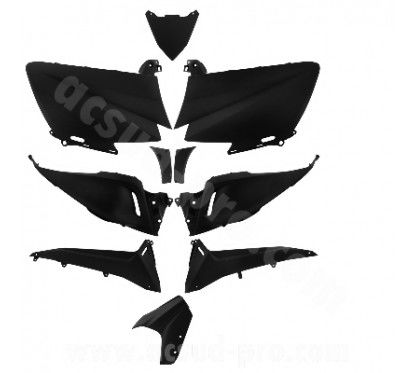 TNT kit carene 10 pezzi carena yamaha tmax 530 2012- 14 nero opaco, tipo originale 367307