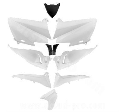 TNT kit carene 10 pezzi carena yamaha tmax 530 2012- 14 white competition, tipo originale 367306