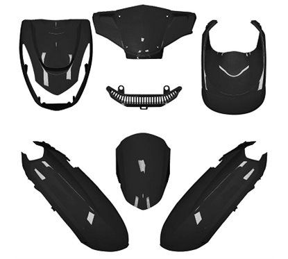 TNT kit carene 6 pezzi carena peugeot kisbee 2t 4t 2010 -22 ( 6 pezzi ) nero lucido eco 366362A