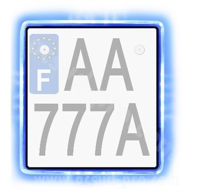 TNT porta targa luminoso blu tnt tuning 145 x x135 mm 220465D