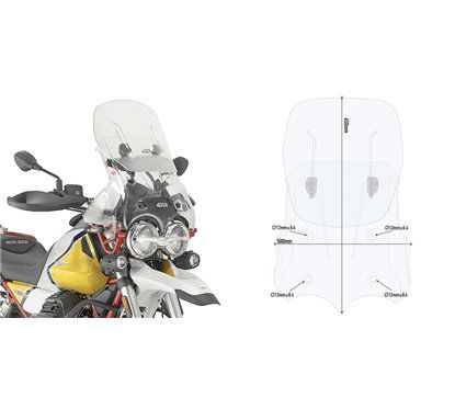 Parabrezza Scorrevole Airflow Trasparente Per V 85 Tt '19 - Givi - GV-AF8203