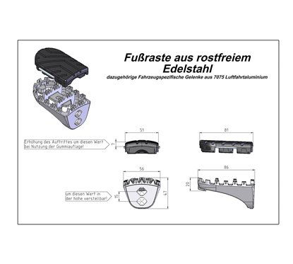 Kit pedane regolabili ION Honda XRV 650/750 (87-03) XL600V (87-99) CRF1000L....