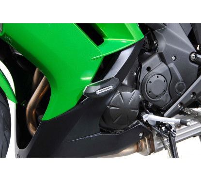 Kit tamponi di protezione per telaio nero Kawasaki ER-6f (12-16). STP.08.590.11000/B SW MOTEH