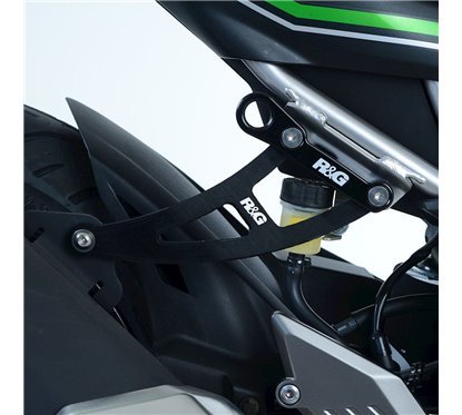 Staffa supporto scarico + piastra fori pedane posteriori - Kawasaki Ninja 125 / Z125 '19- R&G...