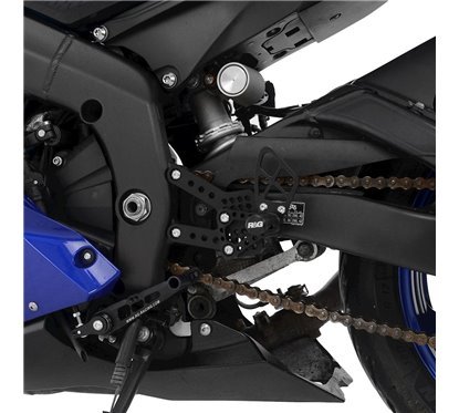 Pedane moto arretrate Yamaha YZF R6 '17 R&G RSET33BK