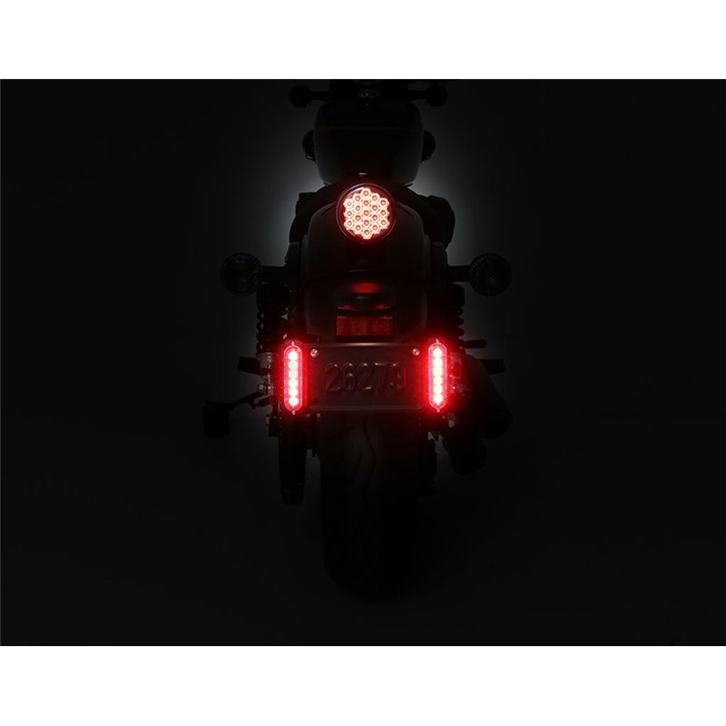 Portatarga moto con doppia luce freno ausiliaria DENALI DNL.B6.10100