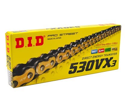 Chain DID 530 VX3 GOLD & BLACK 120 Links 401567120