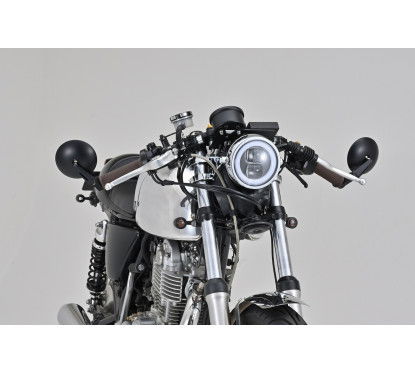 Specchietti manubrio moto corti, ABS + alluminio, E-MARKED (coppia)