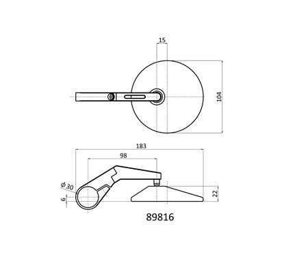 Short bar-end motorcycle handlebar mirrors, ABS + aluminum, E-MARKED (pair) Daytona