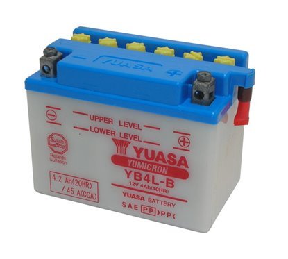 battery 12V4AH with acid YUASA - YB4L-B