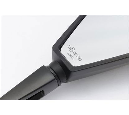 Specchietto alluminio e ABS nero omologato ECE (destro)