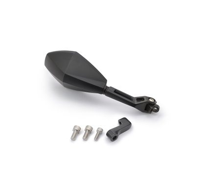 Specchietto alluminio e ABS nero omologato ECE (sinistro)