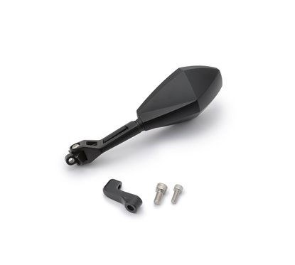 Specchietto alluminio e ABS nero omologato ECE (destro)