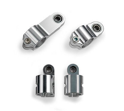Steering damper kit for racing mounting with red shock absorber