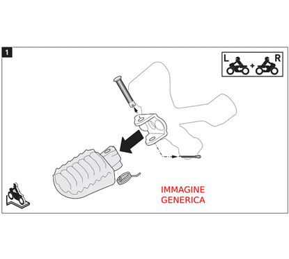 Materiale di montaggio per pedane regolabili EVO BMW R 1200 GS (12-18), R 1250 GS (18-)....