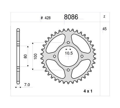 CORONA #8086 in ferro Z 45