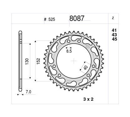 CORONA #8087 in ferro Z 45