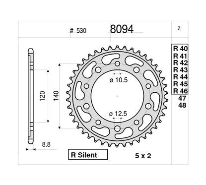 CORONA #8094 in ferro Z 45