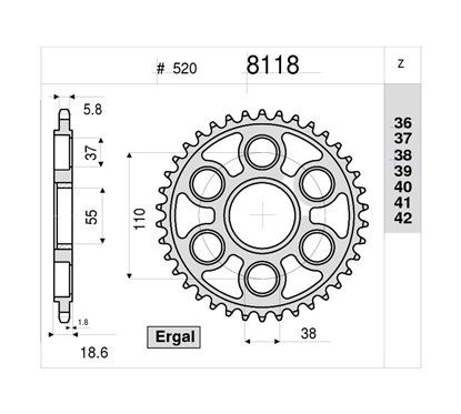 CORONA #8118 in ergal Z 38
