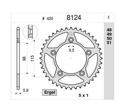 CORONA #8124 in ergal Z 50