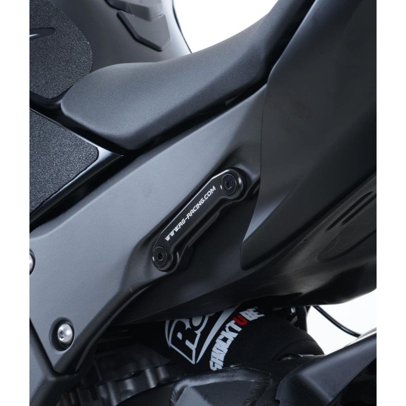 Placchette copri fori poggiapiedi posteriori (pezzo singolo), Kawasaki ZX10-R '11-'16 R&G...