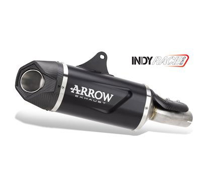 Indy Race EVO aluminium Dark silencer with carby end cap ARROW 72649AKN