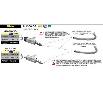 Terminale Indy Race EVO titanio con fondello inox ARROW 72651PO