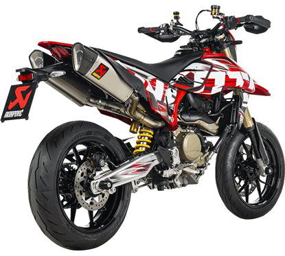 Silenziatore Slip-On omologato in titanio fondello in carbonio per Ducati