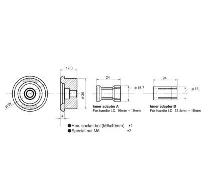 Adattatori specchietti bar-end a manubrio - universali