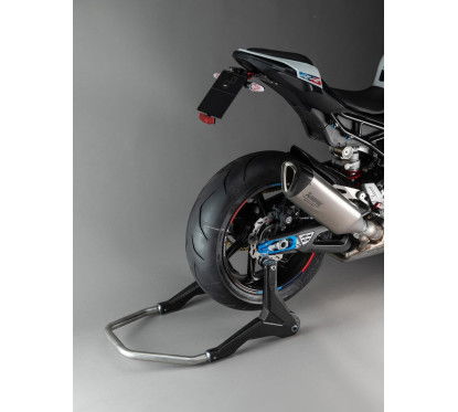 LighTech Carbon Rear Stand with Rollers for Ducati, BMW, Motorcycles with Wheels on Bearings