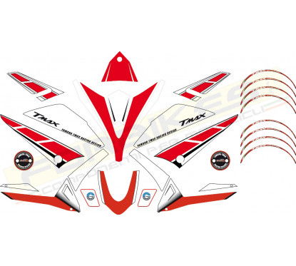 KIT GRAFICHE ADESIVE YAMAHA T-MAX 530 DA 2012 50TH ANNIVERSARY - per sfondo scuro (FINO A...