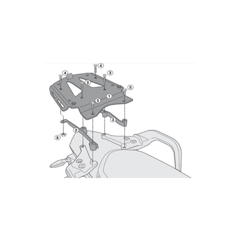 Attacco posteriore in alluminio specifico per bauletto MONOKEY - Givi - SRA7703