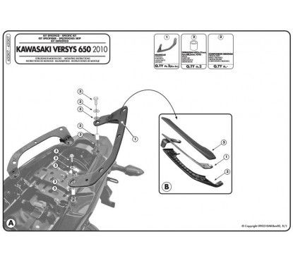 Kit specifico per montare il KLR450 / KLXR450 senza l'attacco per il bauletto posteriore KZ451