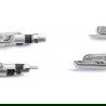 Cp.indicatori direzione allum.led "D-LIGHT" corpo silver, lente chiara E-MARKED