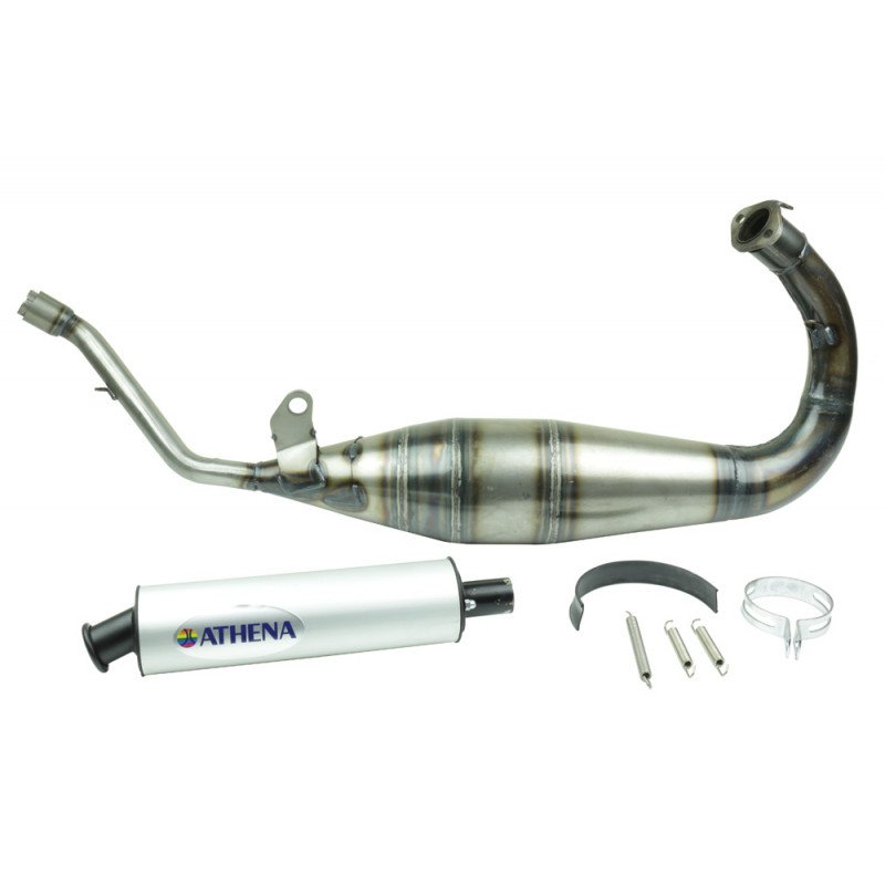 P400010120001 - Exhaust Pipe With Aluminium Silencer for Motorcycles-mopeds Athena
