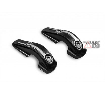 Riser superiore manubrio cavallotti bicolore Ducati XDiavel BICOLOR nero - silver CNC Racing