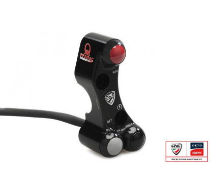 Right handlebar - Brembo CNC radial brake pumps and black CNC Racing forged.