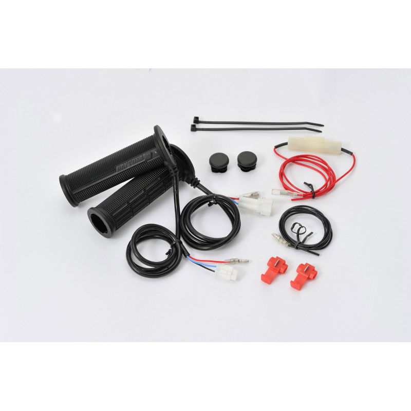 Kit manopole riscaldate moto manubri 22,2mm terminale aperto/controllo mecc. - con spie Daytona