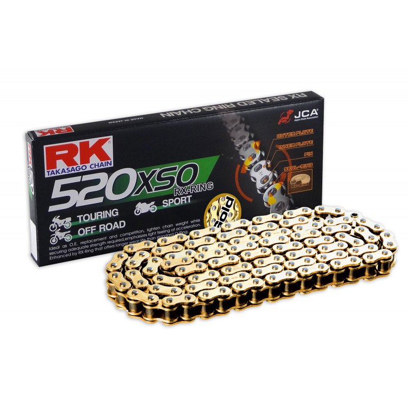 Motorcycle Chain transmission RK TAKASAGO pitch 520 GOLD 120 links GB520XSO