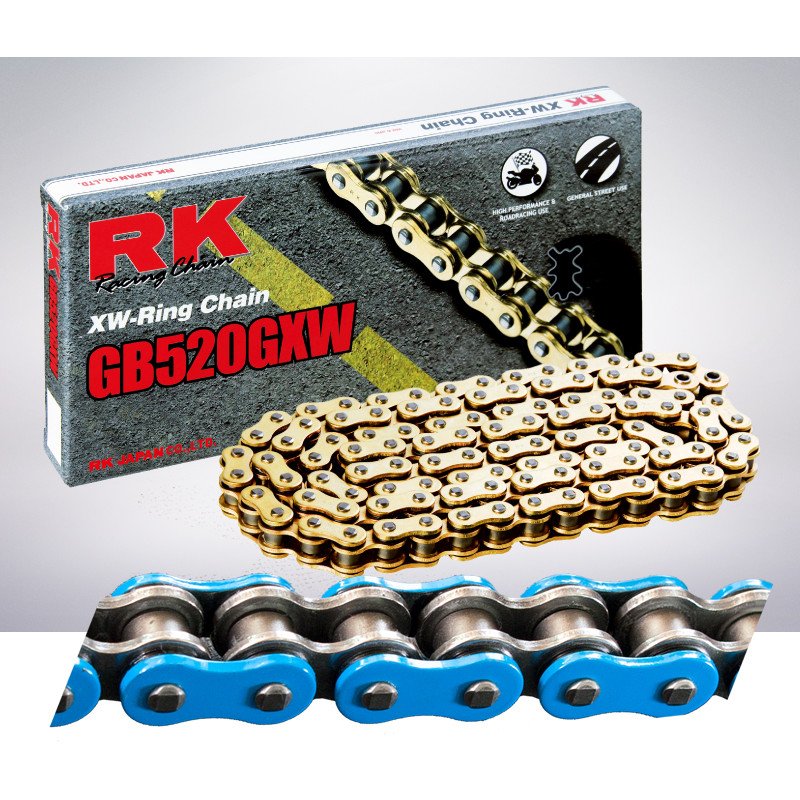 Motorcycle Chain transmission RK TAKASAGO pitch 525 BLUE 120 links 525GXW