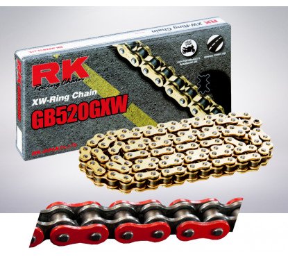 Motorcycle Chain transmission RK TAKASAGO pitch 525 RED 120 links 525GXW